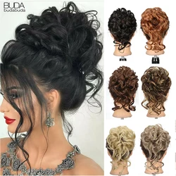 Peluca sintética de Chignon Topknot, banda elástica resistente al calor, extensiones de donas de pelo rizado, accesorio para mujer, pieza de cabello