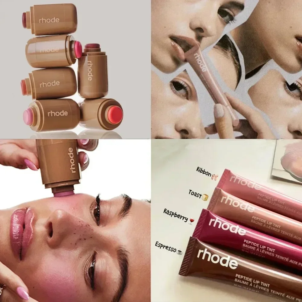 Novo quente 2025 rhode batom para mulheres brilho labial maquiagem brilho labial rosto rouge blush vara creme bochecha bolso rouge menina cosméticos