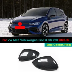 Real Carbon Fiber Replacement Rearview Mirror Cover For Volkswagen For VW Golf 8 MK8 R-Line GTI 2020-IN Car Side Mirror Caps
