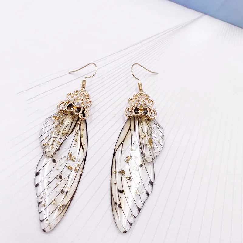 Fashion Simulation Wing Earrings Insect Butterfly Crystal Wing Drop Earrings For Women Rhinestone Earrings Romantic Jewelry Gift