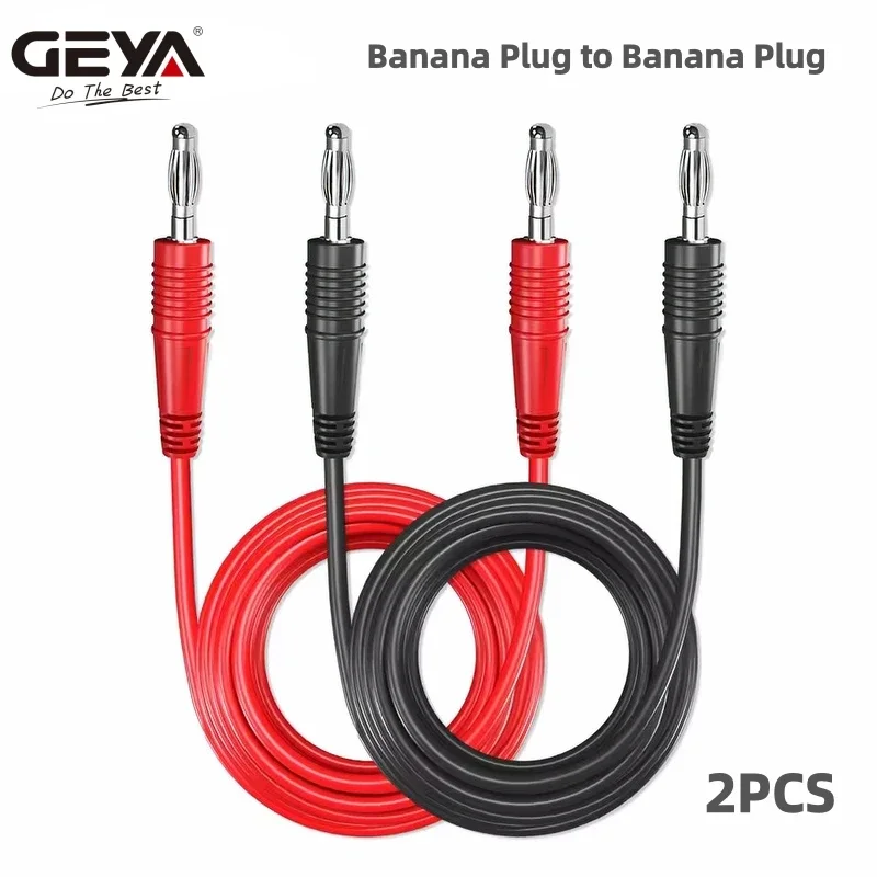 GEYA 2PCS Multimeter Test Leads 4mm Banana Plug to Alligator Clip or Dual Banana Plug 1m PVC Cable for DIY Electronic Testing