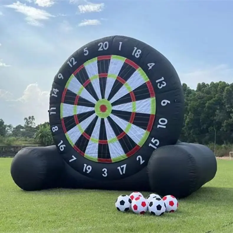 Giant Commercial Outdoorinflatable Darts With Soccer Ball Support Frame For Kick Dartboard Sport Game