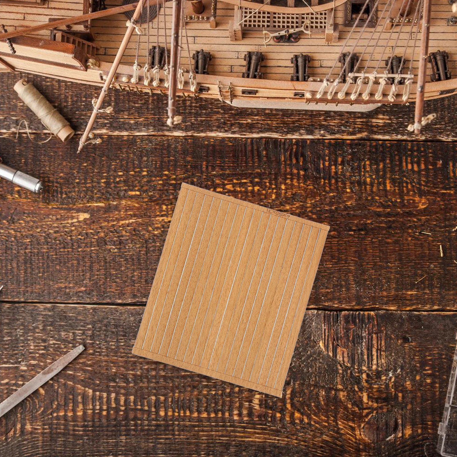 

80 Pcs Solid Wood Assembled Sailing Accessories Miniatures Flooring Boat Decking Diy Board Wooden Man