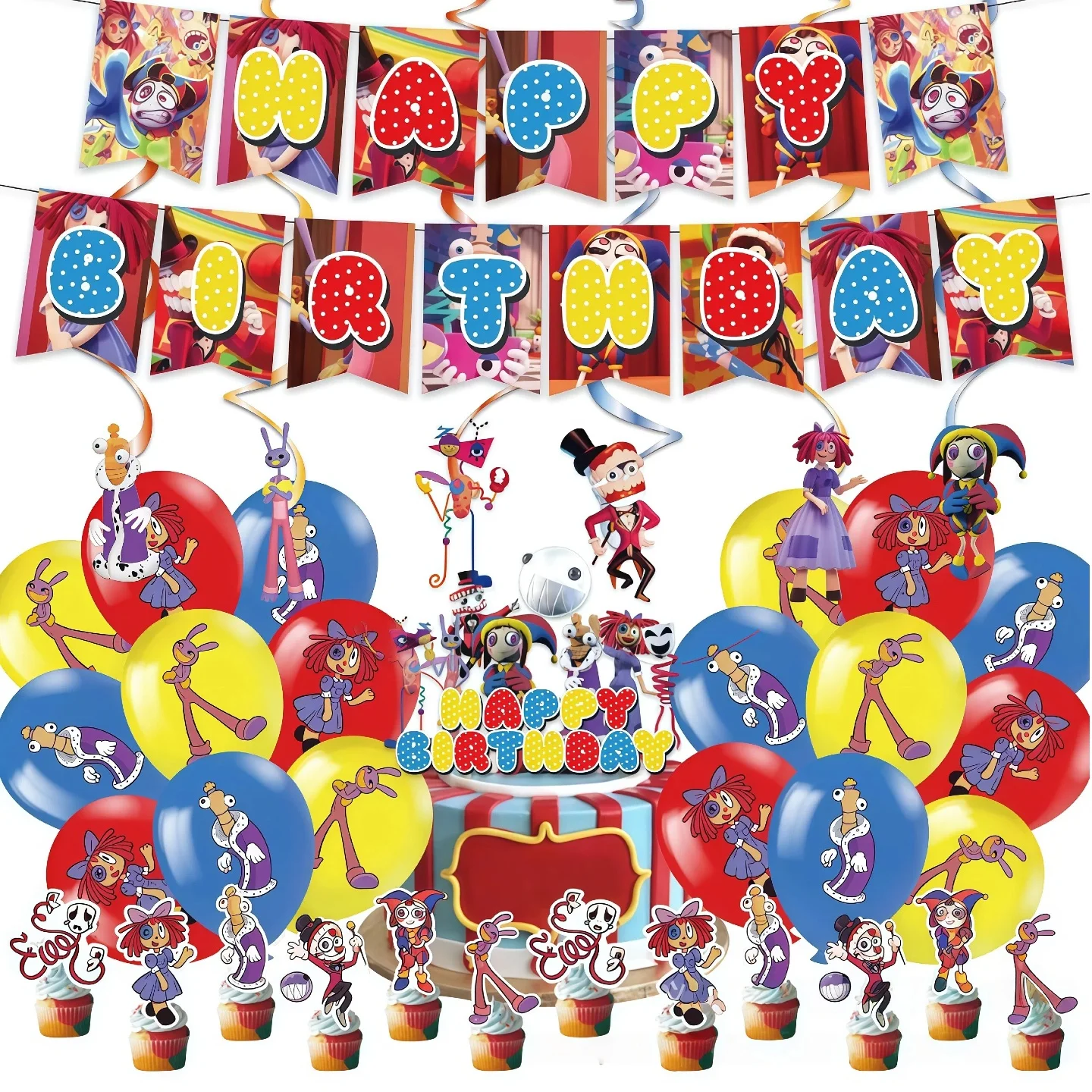Der Erstaunliche Digitale Zirkus Banner Ballon Tischdekoration Servietten Hintergrund Tischdecke Geburtstagsdeko Ornament Geschenk Heimparty