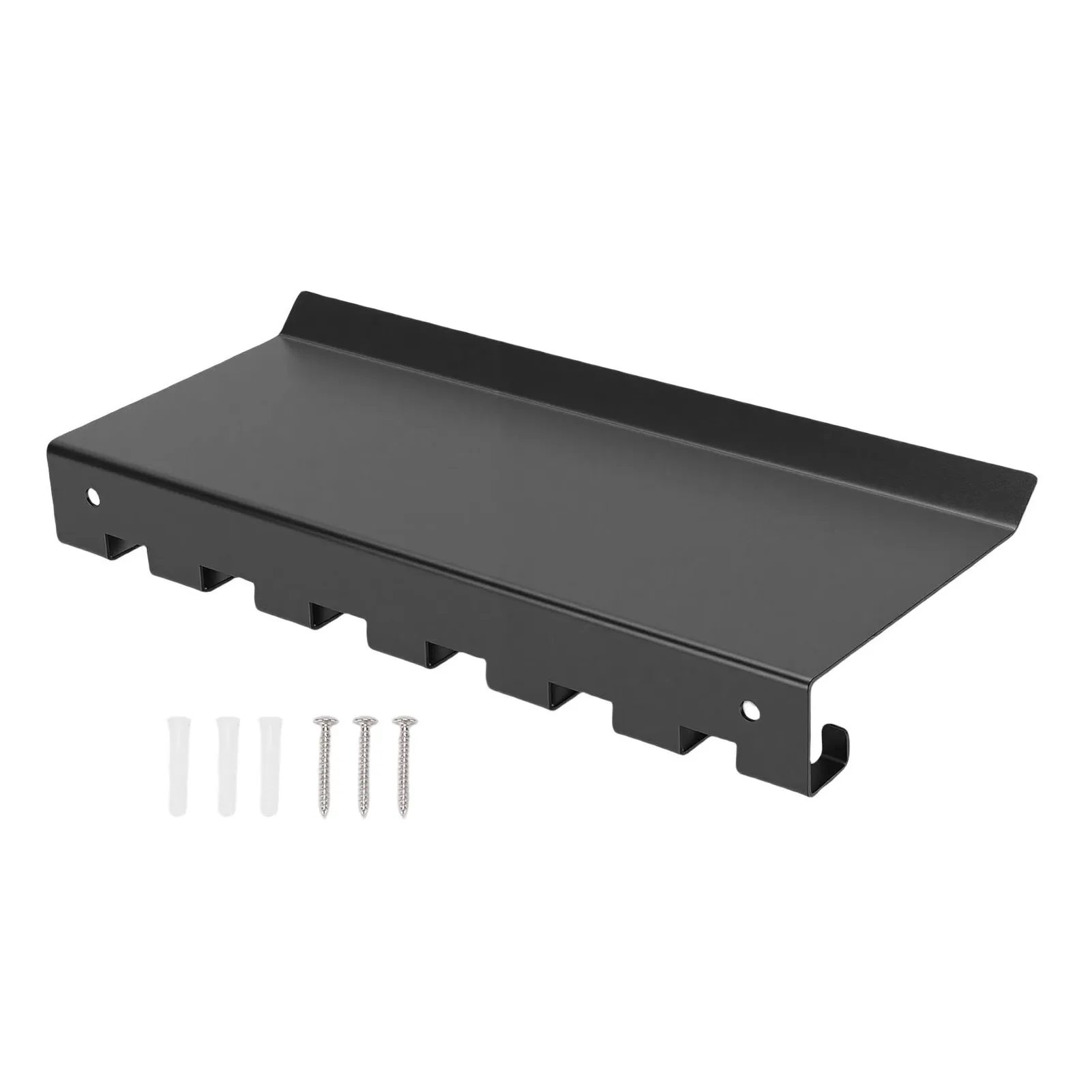 Wandgemonteerd opbergrek voor de sportschool met T-lock adapterhaken, metalen zwevende plank organizer voor fitness- en workoutuitrusting