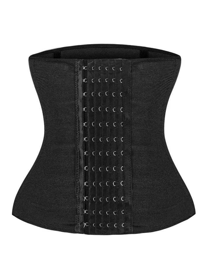 Womens Black High Stretch Button Front Waist Trainer
