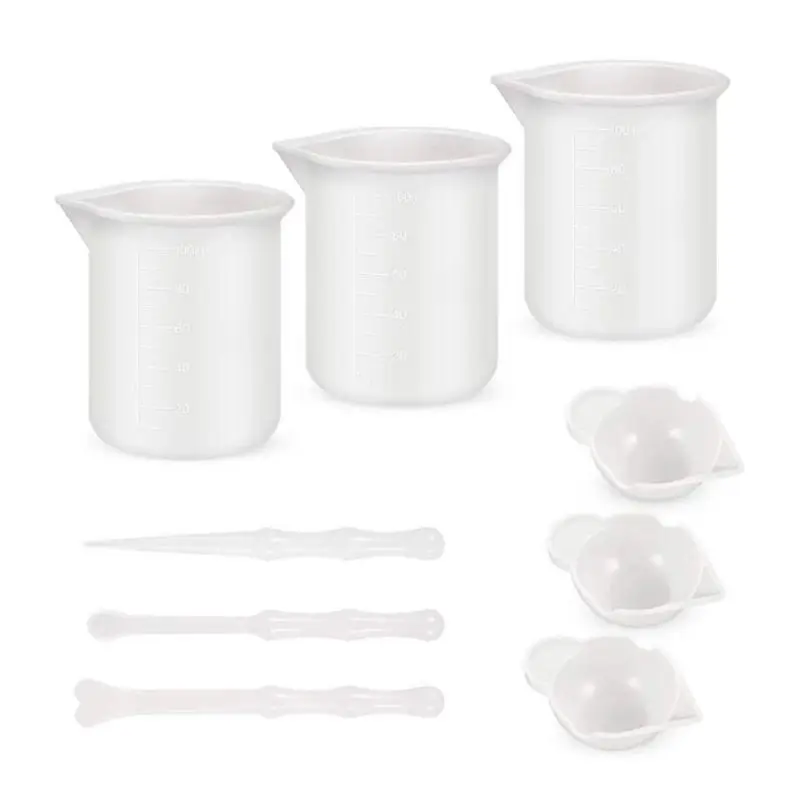 1 Set Reusable Mixing Nonstick Measuring Cups Silicone Stir Liquid Epoxy Resin Jewelry Making DIY Tools