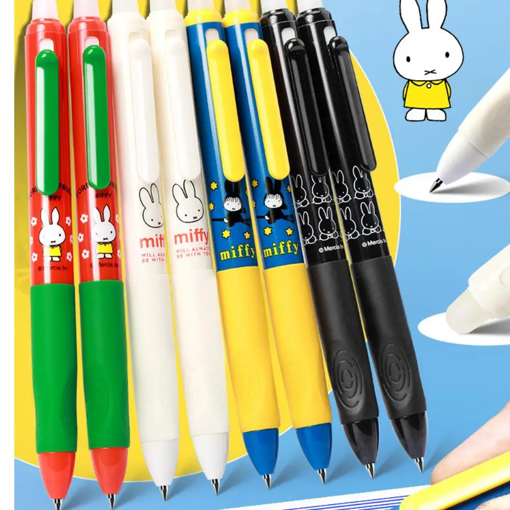 Miffy Rabbit Neutral Pen Anime Cartoon Cute Press Kawaii Erasable Multi-Color Boutique Neutral Pen Student Learning Stationery