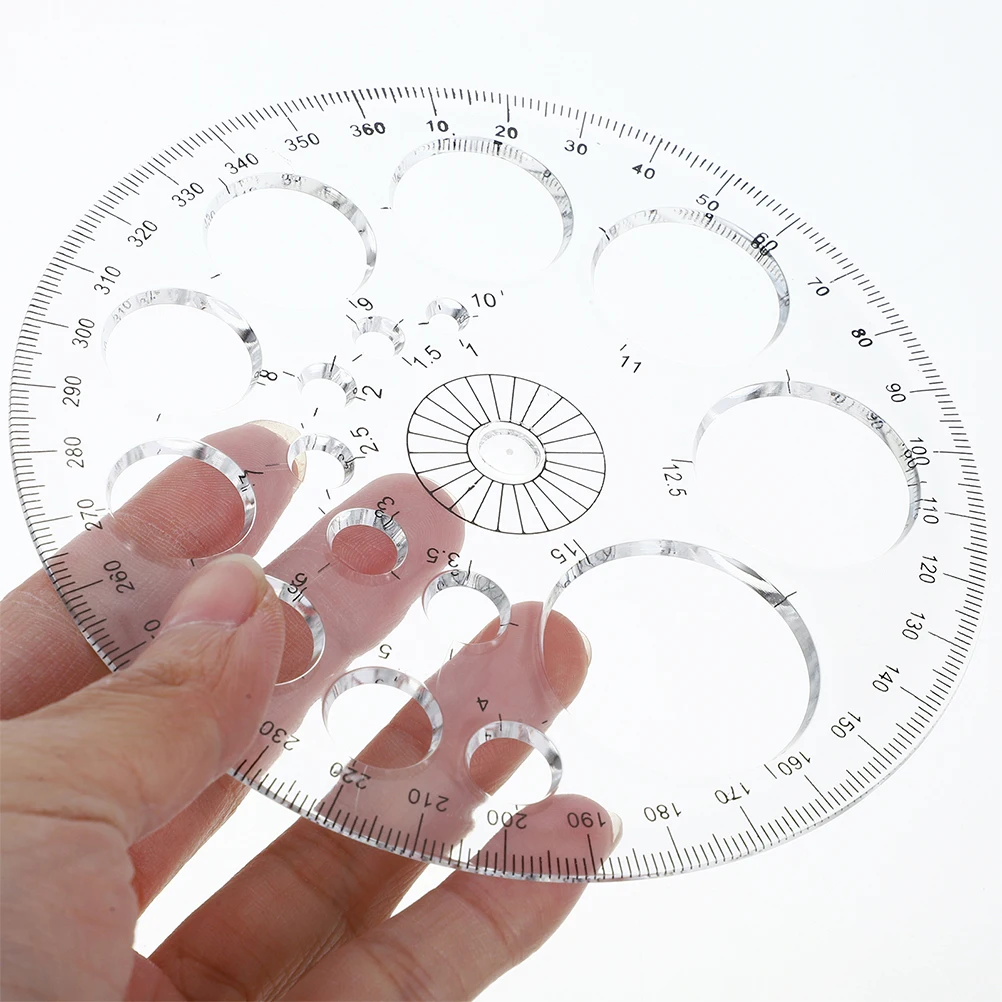 

8pcs Circle Protractor Template Ruler for Students Drawing Tool Centimeter Measurement Math Geometry woodworking angle length
