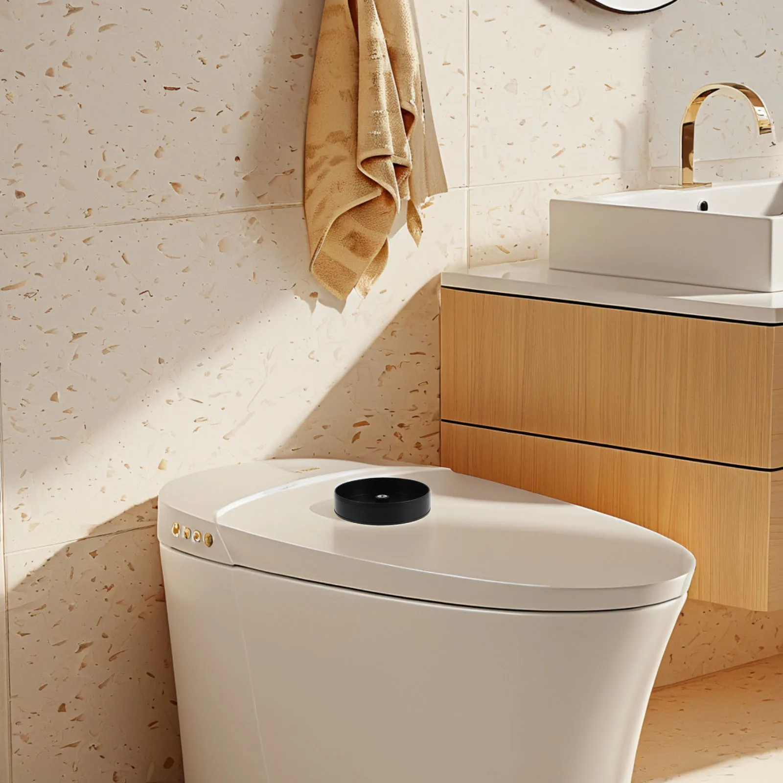 

4Pcs Toilet Brush Base Holder Black Plastic Stand Rack Embedded Nut Replacement Bathroom Organizer Cleaning Storage