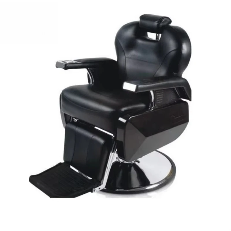 Salon Furniture Synthetic Leather Contemporary Reclining Barber Chair Heavy-Duty Hydraulic Pump Adjustable Workshop