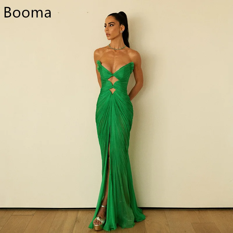 

Booma Mermaid Sleeveless chiffon Strapless Evening Dresses Long Formal Dresses for Women Elegant Prom Gowns Custom Made 2025