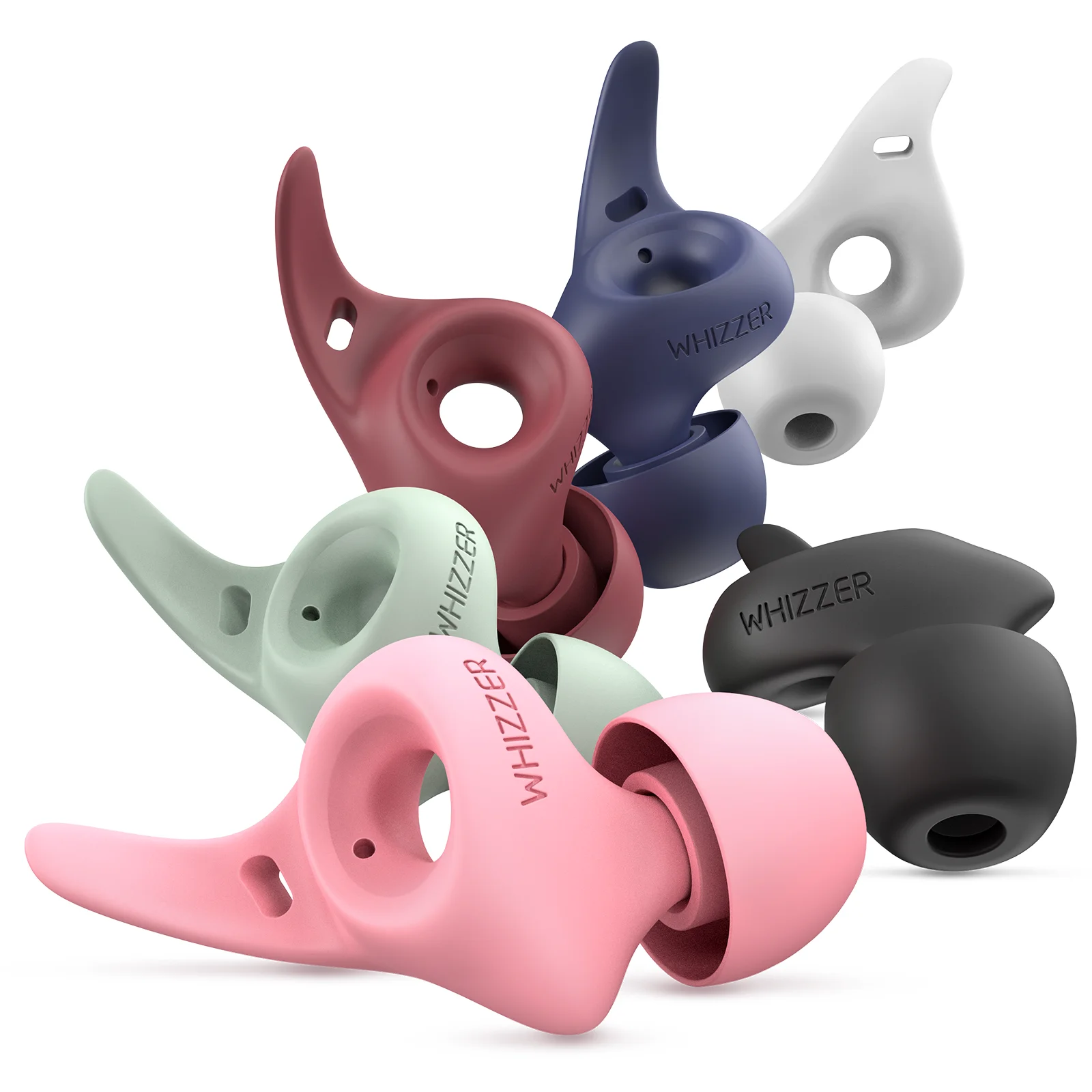 Whizzer ES0AB Linear Noise-Canceling Earplugs Skin-friendly, Antimicrobial Material, Sleep Noise Reduction S/M/L Size