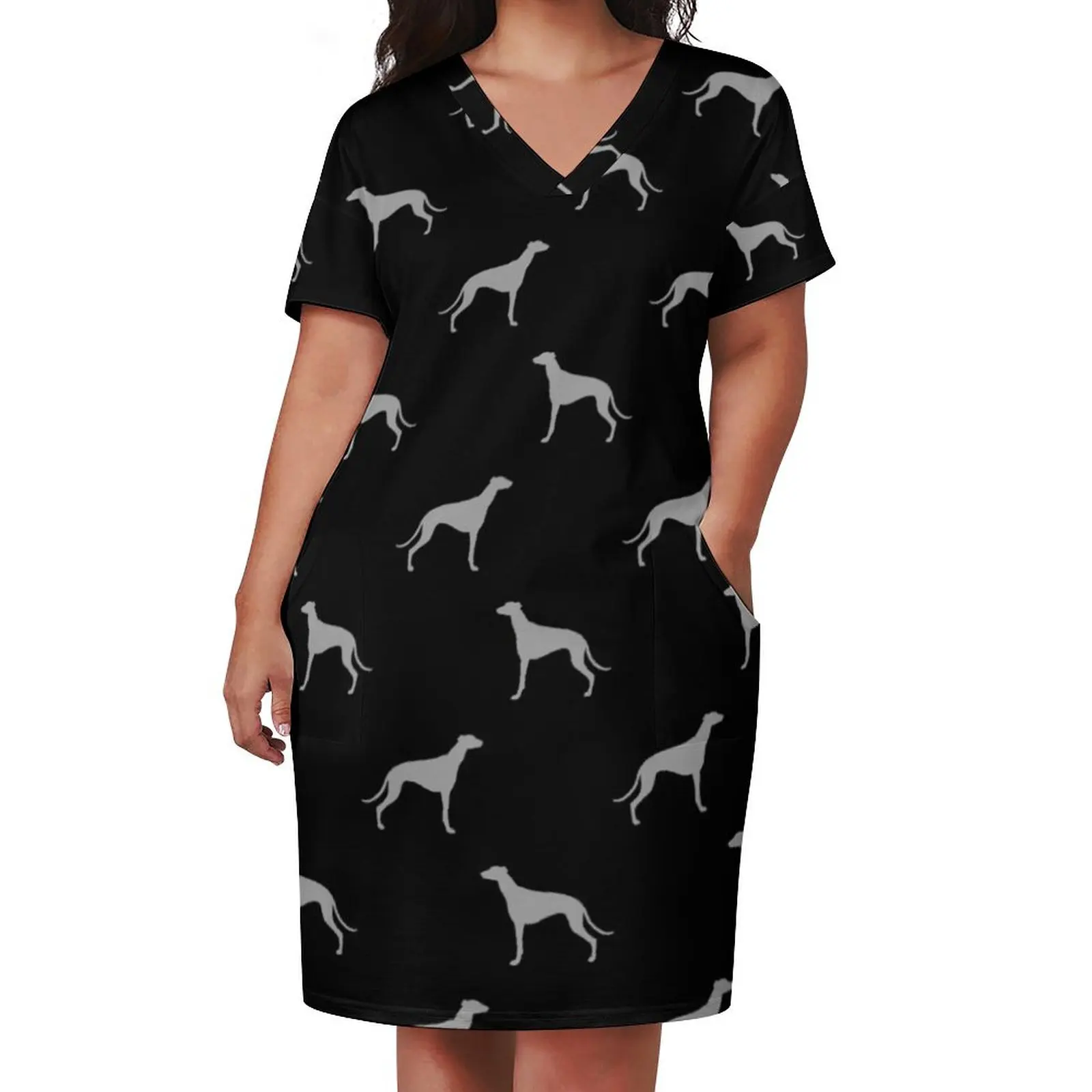 Greyhound Silhouette(s) Loose Pocket Dress dresses for special events long sleeve dresses clothes for women