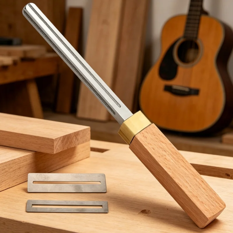 

Guitar Fret Crowning Luthier File Guitar Fret Trimming Repairing Tool With 2 Pcs Neck Protection Instruments Wooden Accessories