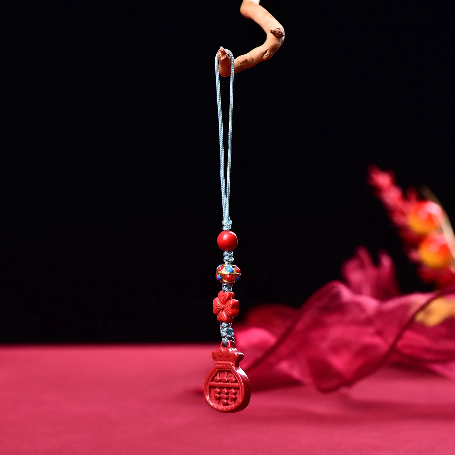 Cinnabar Low Content Genuine Exquisite Hanging Bag Hanging Mobile Phone Original Pendant Prayer Luck Jewelry Car Backpack Charms