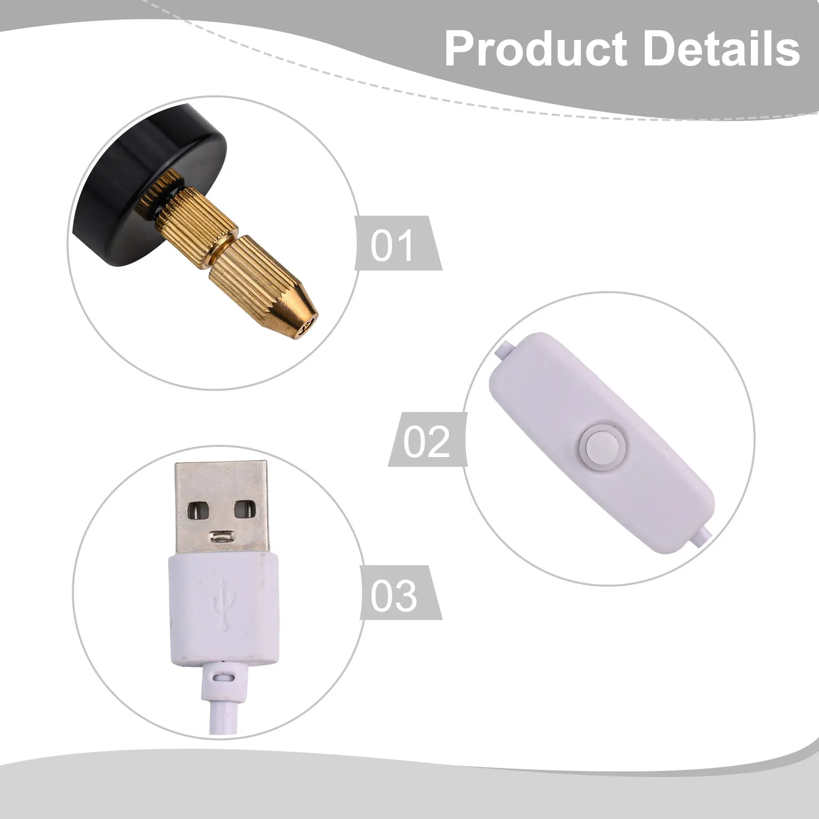 Bor listrik USB, alat pengeboran pena pengukir, perhiasan kecil DIY untuk lubang bor listrik