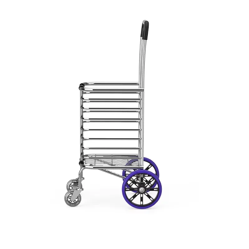 Folding Aluminum/PVC Shopping Cart Portable Four-Wheel Grocery Cart Capacity 88 Pounds Lightweight OEM Cart Tools