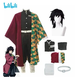 bilibili Anime Demon Slayer Kimetsu No Yaiba Tomioka Giyuu Cosplay Costume Suit Uniforms Costumes Wig Child Adult Party Gift