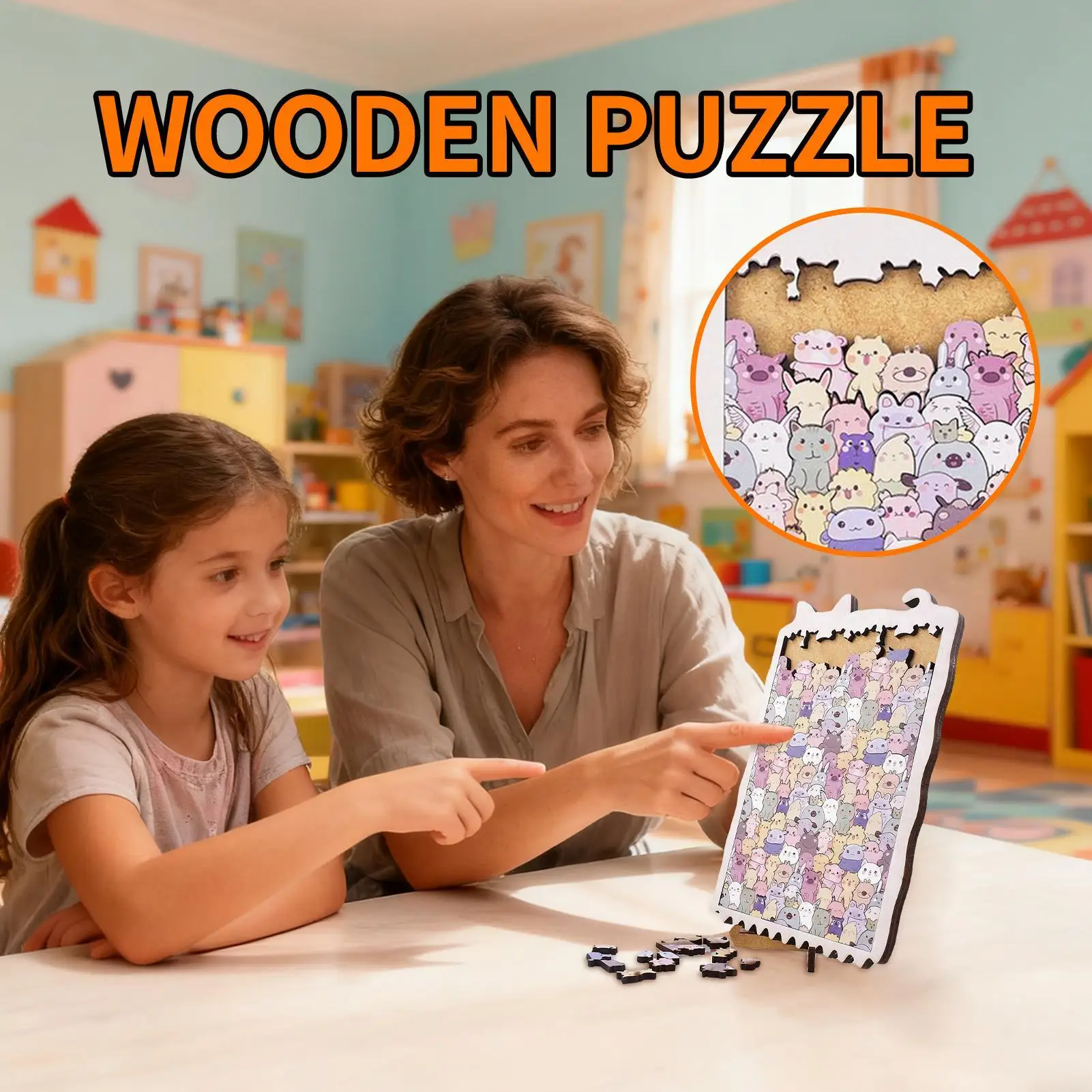 خشبية الحيوان لغز بانوراما غرفة المعيشة الديكور ديكور المنزل الحيوان الألغاز للبالغين المراهقين جامعي لعبة التجمعات العائلية #2