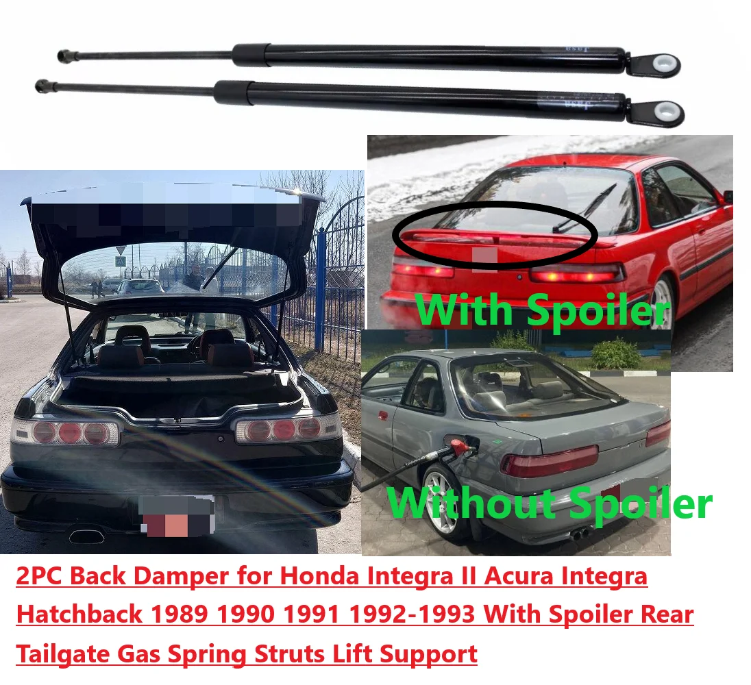 

2PC Back Damper for Honda Integra II Acura Integra Hatchback 1989-1993 With Spoiler Rear Tailgate Gas Spring Struts Lift Support