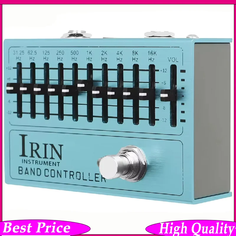 Electric Guitar Effect Pedal 10 Segment EQ Adjustment Single Block Effector Light Blue Guitar Accessories