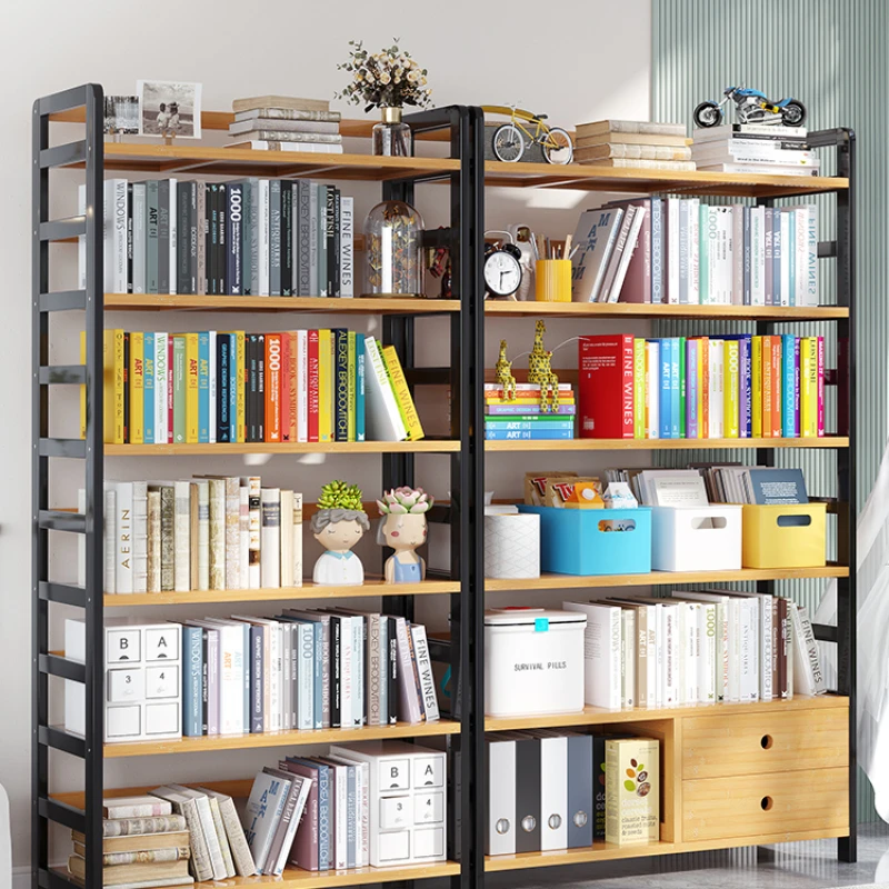 

Bookcase storage rack, household floor to ceiling bookshelf, children's book storage rack, bamboo living room, wall to wall