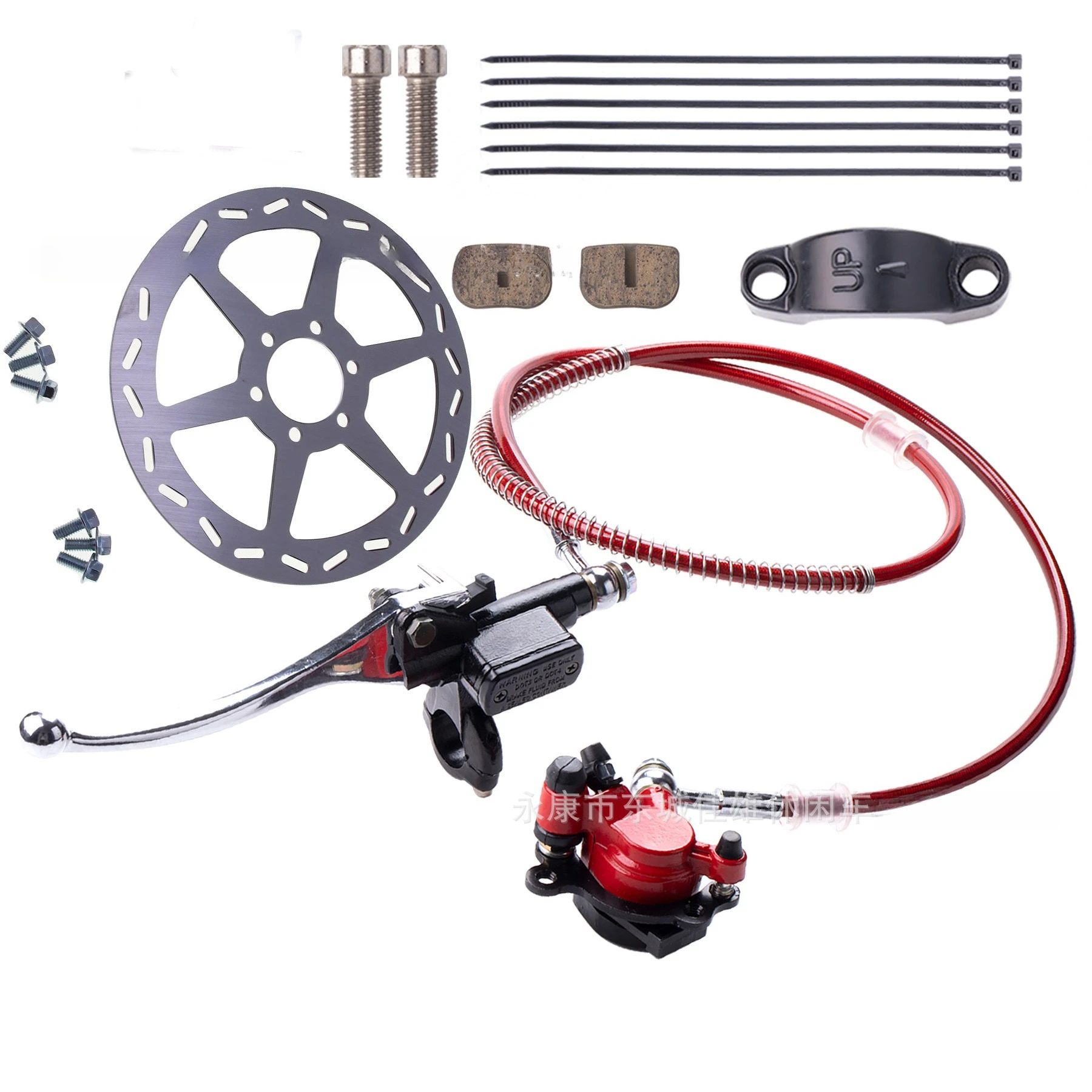 Rear Hydraulic Disc Brake Caliper Master‑Slave Cylinder Assembly for Mini Dirt Bike ATV Quad 47CC 49CC Beach Buggy