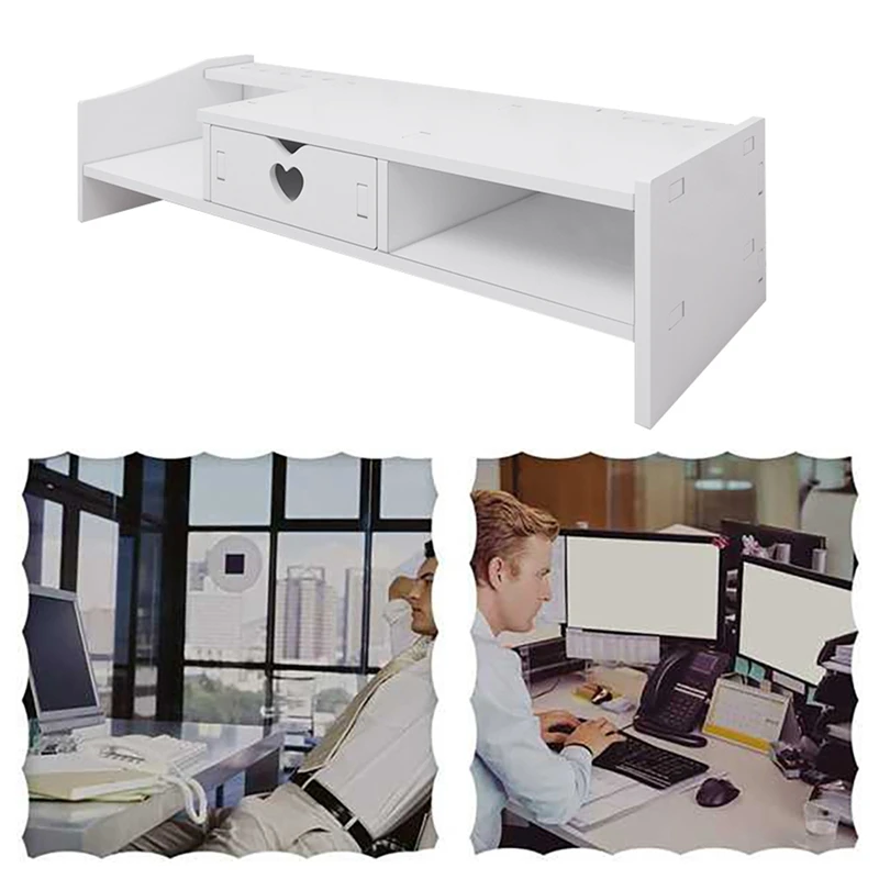 Estante elevado para ordenador de escritorio superior, estante de almacenamiento para teclado de escritorio, Monitor elevado, soporte de una sola cajón de 11,2 CM