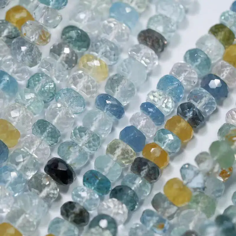

AAAAA аквамарин округление граненые синие разноцветные бусины для самостоятельного изготовления ювелирных изделий свободные бусины FPPJ оптовая продажа природа