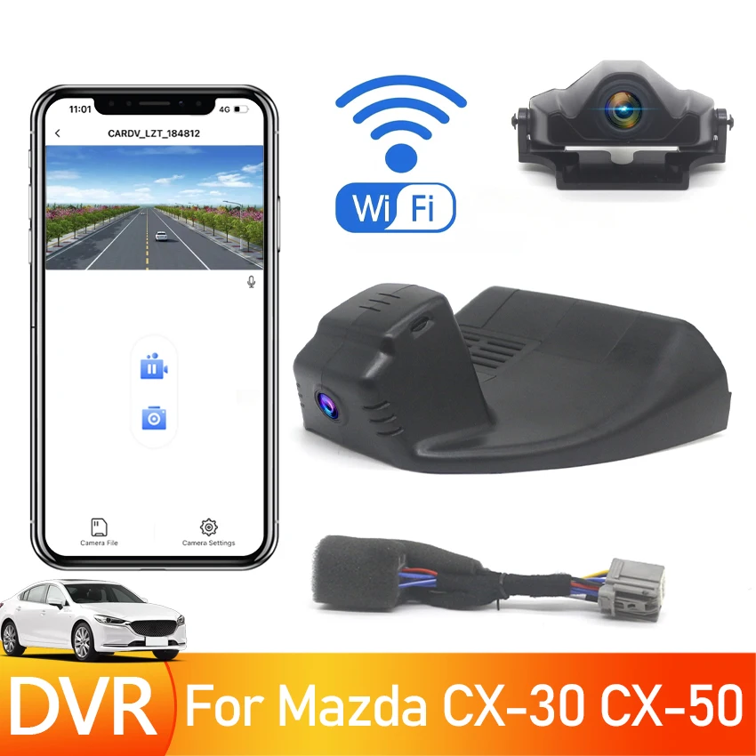 Car DVR For Mazda CX-30 CX-50 CX30 CX50 EV 2023 2022 2021 2020 Plug and Play HD 4K Dash Cam Camera Video Recorder Hidden DashCam