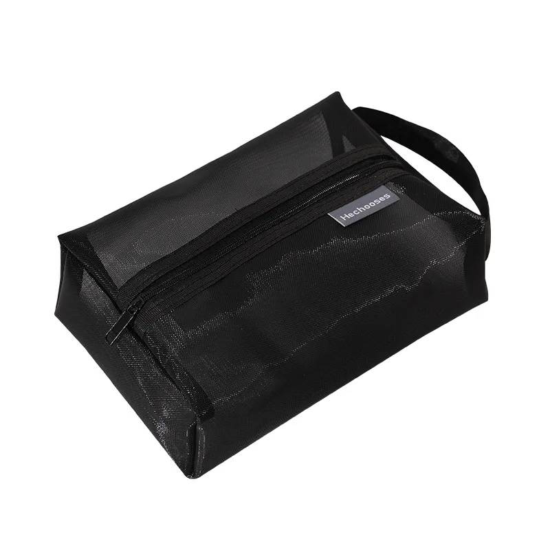 Large Capacity Key Bags Transparent Cosmetic Bag Square Mesh Storage Pouch Mini Zipper Coin Purse Mini Wash Bag Stationery Case