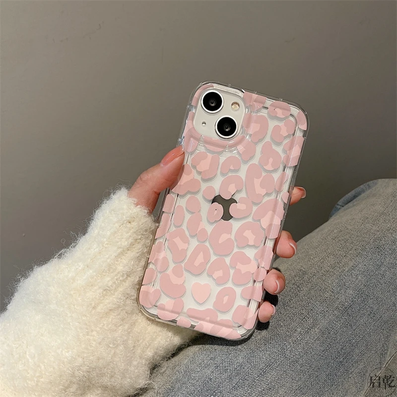 Pink Leopard Printed Phone Cover Case For OPPO Reno 6 Lite 7 4G 8 Pro 5G 8T 8Z 7Z 6Z 5 5Z 4 4Z Find X5 Lite X3 Pro