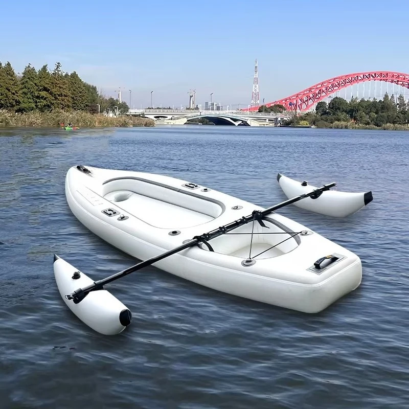 1-Person Portable PVC Inflatable Kayak With Balance Float Style