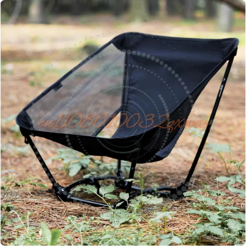 Hiking Camping Mesh Ground Chair Four-legged Chair Ultra Light Outdoor Lightweight Folding Legless Chair