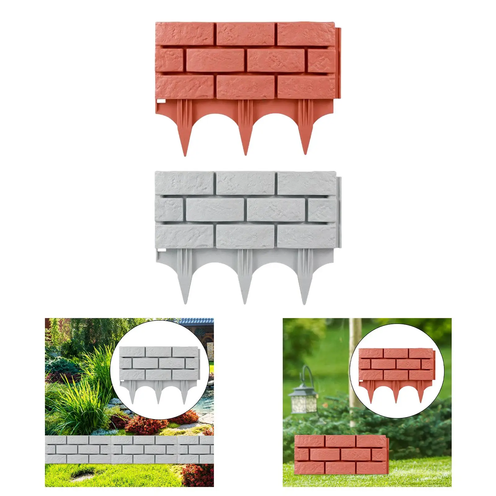 

Plastic Garden Fence Edging with Stakes Sturdy Lightweight for Outdoor Decoration Accessories Versatile 44x32cm Decorative