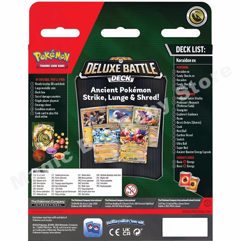 Cartas PTCG Pokémon Trading, Deck de Batalha de Moedas Pré-grupo, Original, Genuíno, Inglês, Luton, Millerton, Starter Bag, Brinde Criança, Versão dos EUA