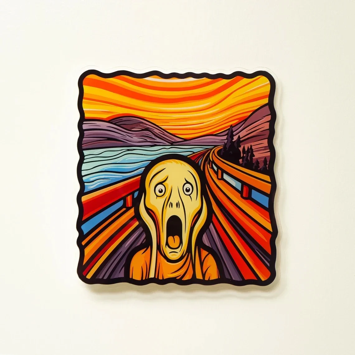 The Scream Acrylic Glass Wall Art  Modern Picture Decoration Reflection Design Bright Surface UV print