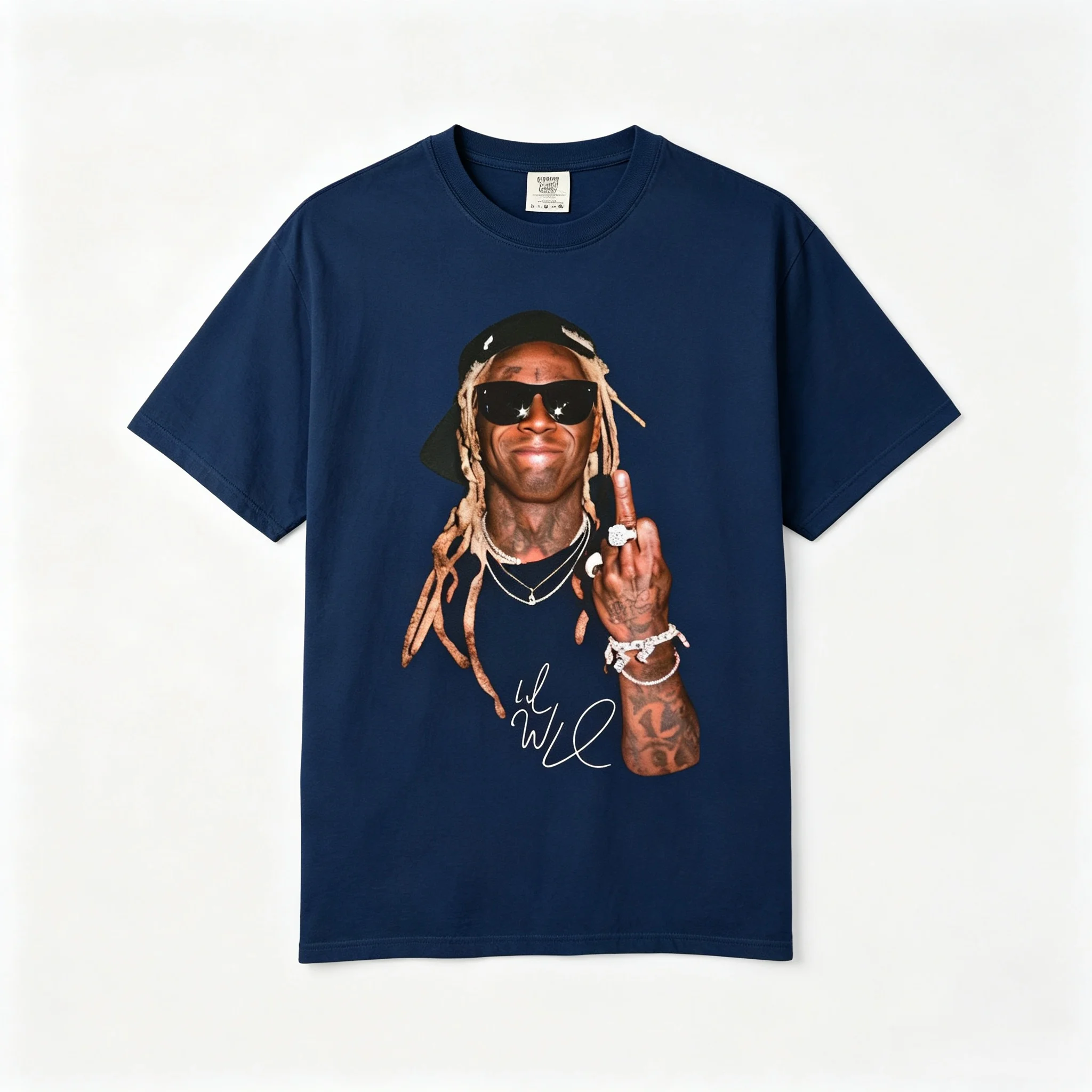 Lil Wayne 2026 Tour T-Shirt Hip-Hop-Rapper-Print-Muster Reine Baumwolle T-Shirt Sommer Herren Damen Streetwear Y2k-Stil Shirt – Detail 5
