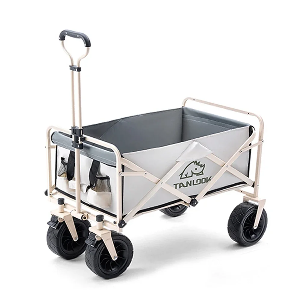 

Collapsible Folding Utility Beach Cart Wagon Heavy Duty Large Capacity Fold Wagon Ourdoor Trolley Portable Garden Camping Cart