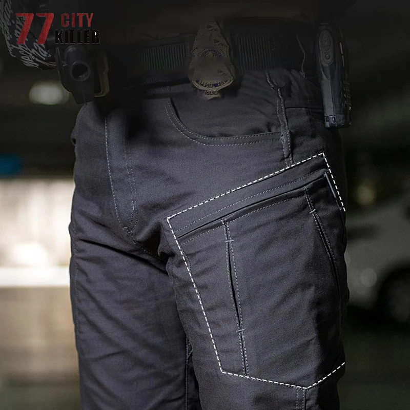 

77City Killer Tactical Pants Men IX8 Military Waterproof Wear-resistant Trousers Cargo City Commute Multi-pocket Mens Joggers