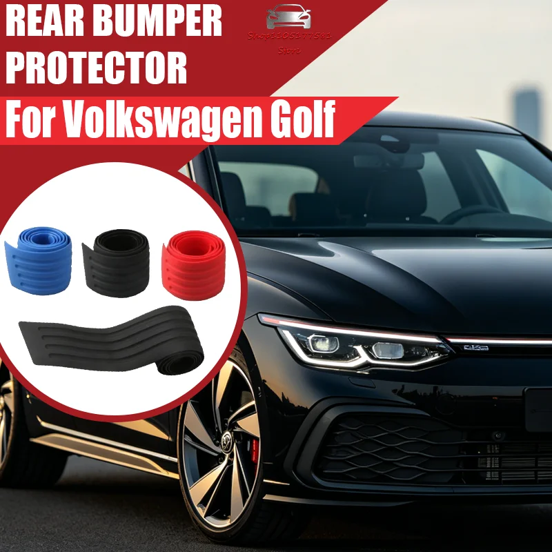 

For Volkswagen Golf Car Trunk Door Sill Plate Protector Anti-Scratch Rear Bumper Guard Rubber Mouldings Pad Trim