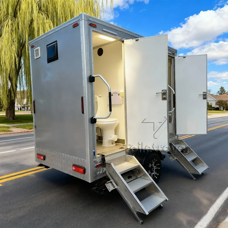 

Промышленный мобильный туалетный прицеп класса люкс с душем, переносной уличный туалетный прицеп, портативная туалетная комната