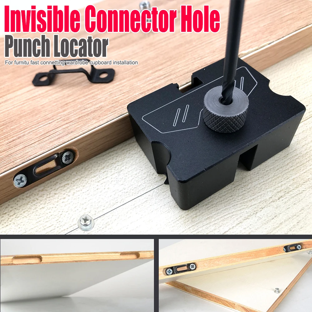 Nuevo conector Invisible para carpintería, localizador de agujeros para muebles, instalación de armario de conexión rápida