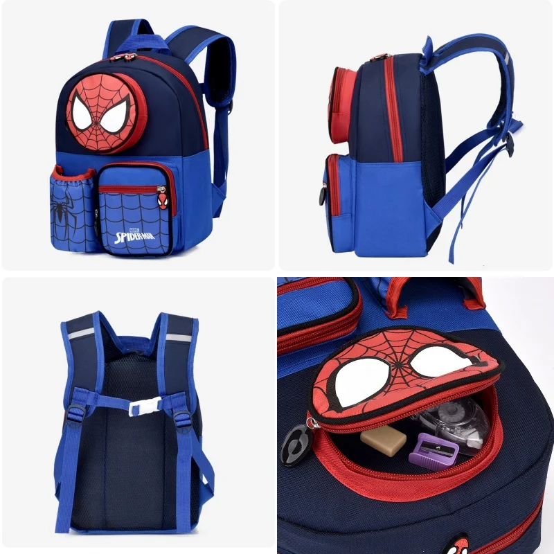 Marvel Spider-Man Backpack for Students Spider Man Design Kindergarten Kids School Bag Teenagers Breathable Travel Knapsack Gift