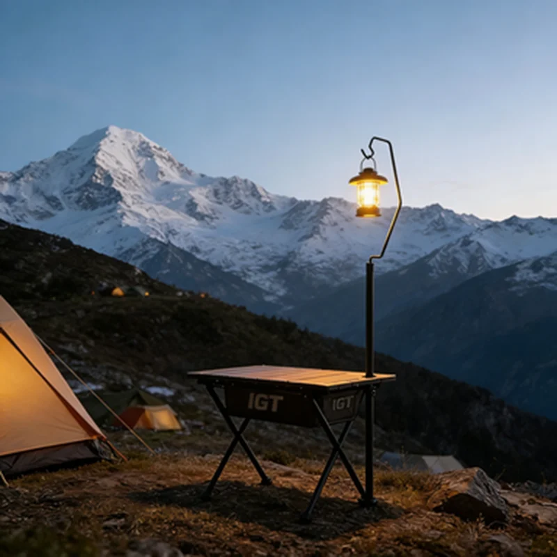 IGT Light Stand Camping Lantern Pole Adjustable Aluminum Alloy Portable Folding Lantern Holder for IGT System view 3