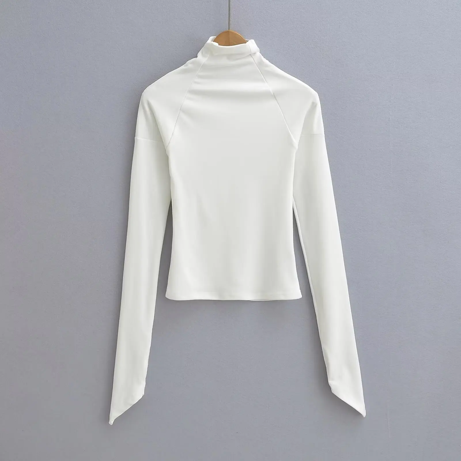 Sexy Long Sve Knitted T-irt Bla Swan Ne Slim Fit Pure Desire Spring Autumn Women's Street Sle High Collar Regular ...