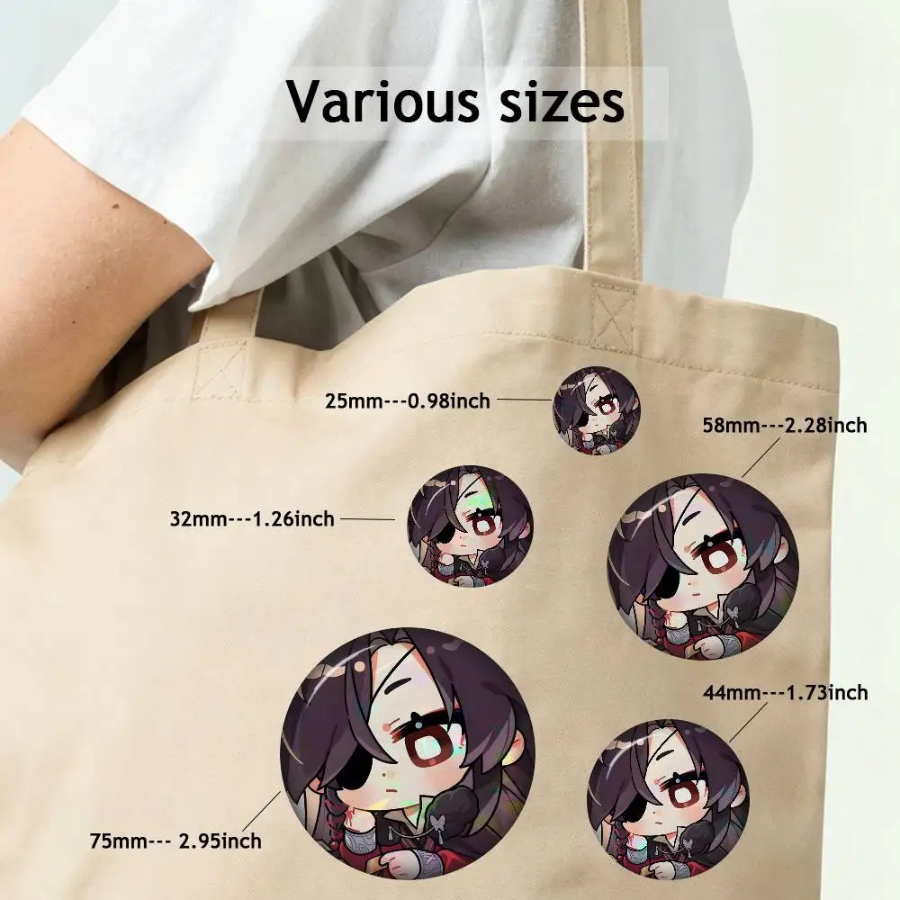 Hot Anime Heaven Official’s Blessing Round Snap-in Button Brooch Backpack Clothes Accessories Tinplate Badge Friend Jewelry Gift