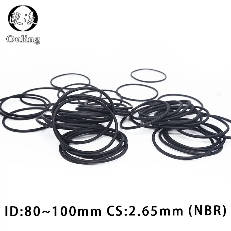 

5PCS/lot Rubber Ring Black NBR Sealing O-Ring CS2.65mm Thickness ID80/85/87.5/90/95/100mm Nitrile O Ring Seal Gasket Ring Washer