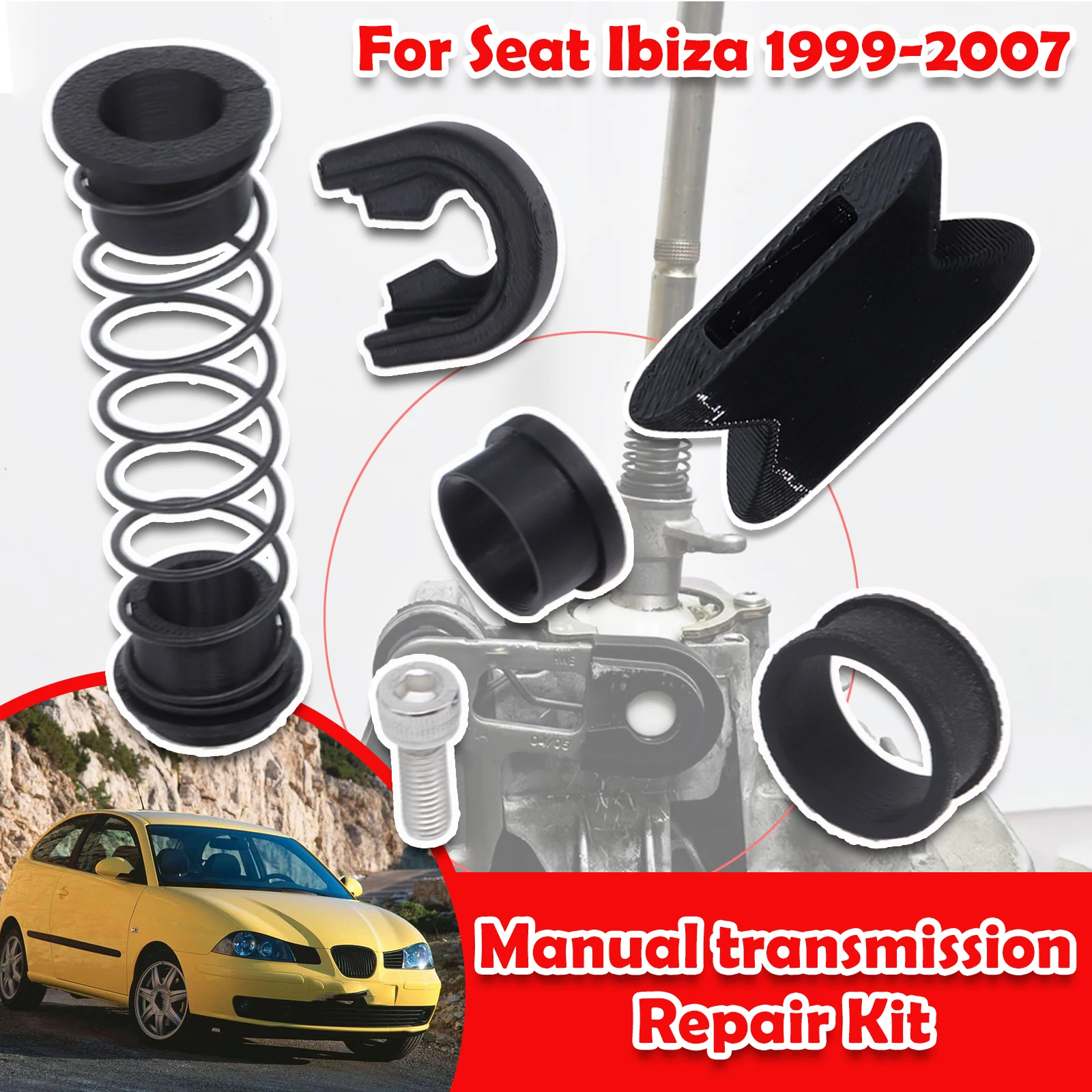 

8pcs For Seat Ibiza Upgrade Gear Lever Spring Bearing Bushing Gearbox Shaft Bearing Linkage Repair Selector Kit 1999 2000 - 2007